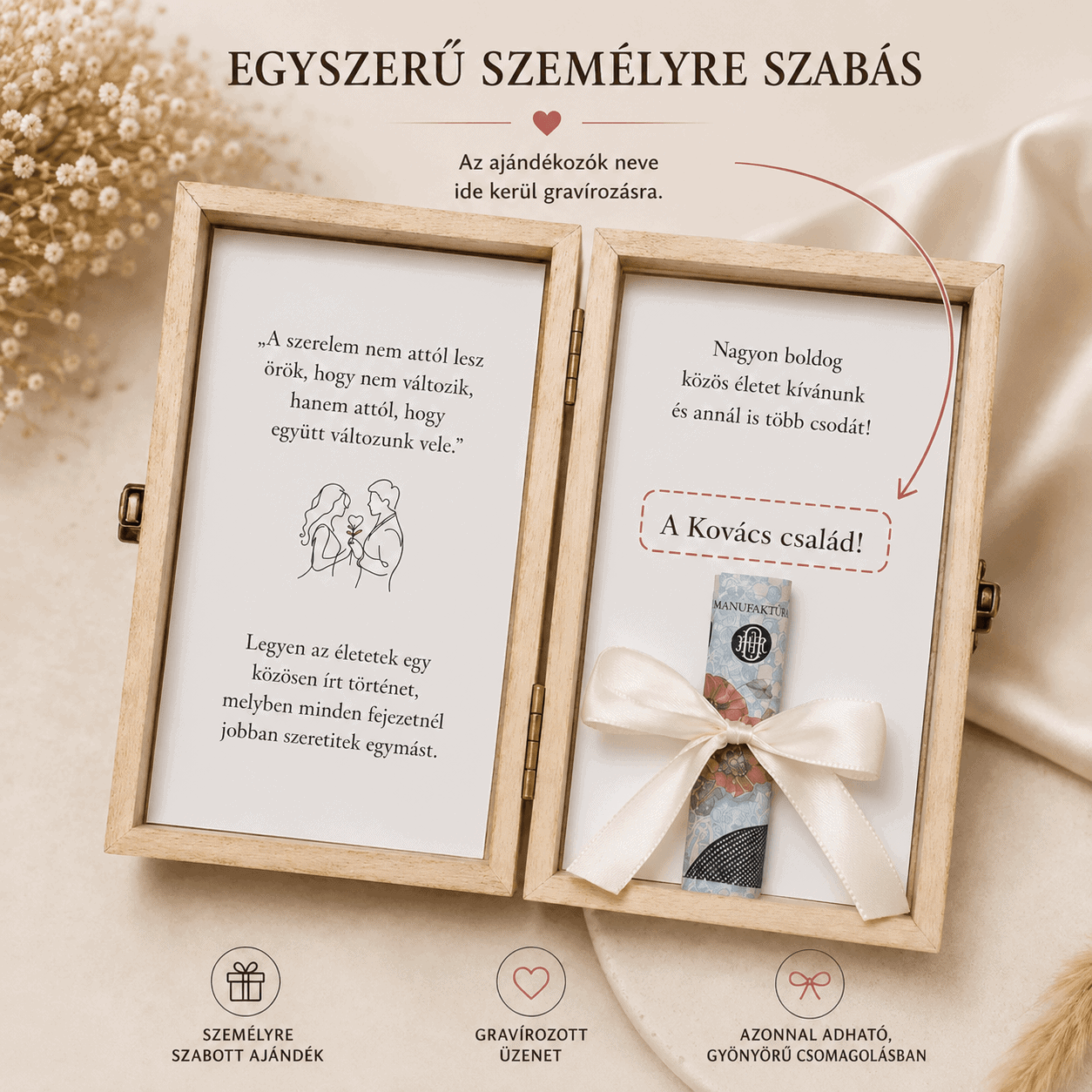 Személyre szabott ajándékdoboz ifjú párnak – Egy életre szóló emlék - imagine 3