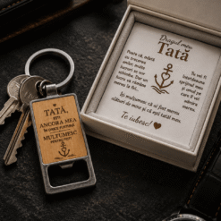 Cadou pentru Tată – Breloc gravat cu mesaj de suflet - imagine 4